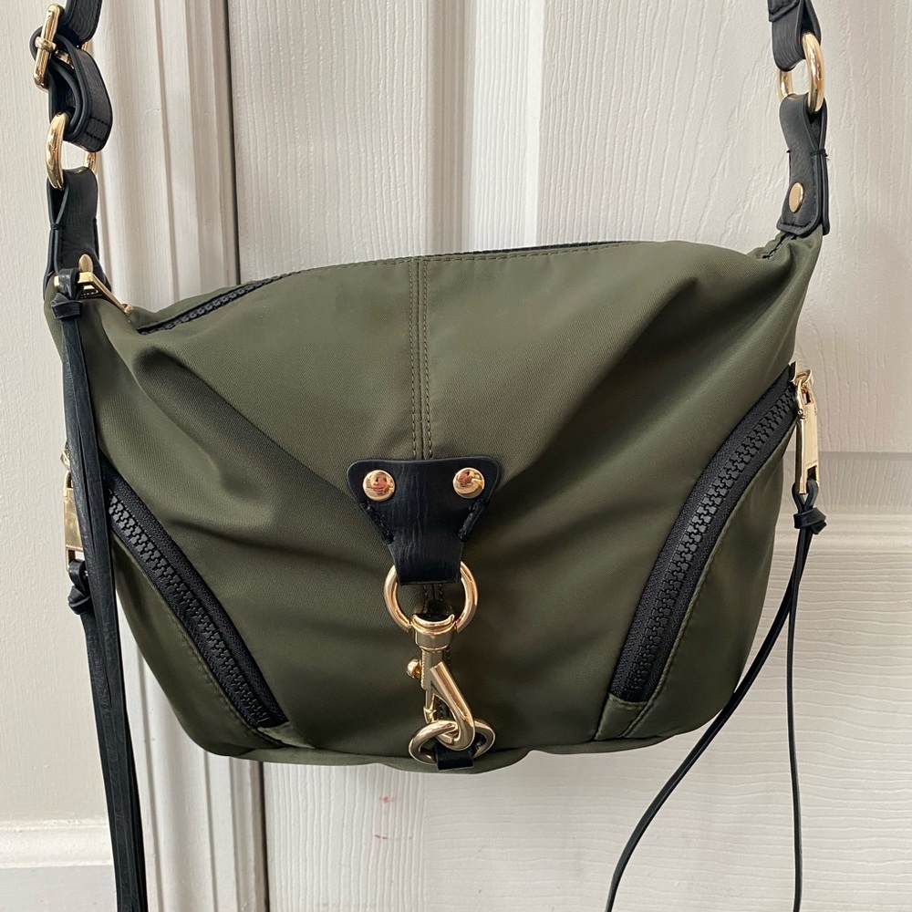 Rebecca Minkoff green nylon crossbody bag